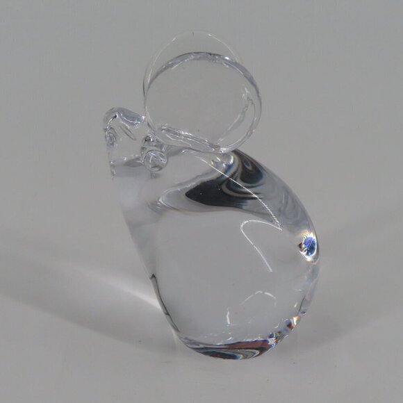 Maleras Clear Crystal Glass Mouse Figurine Statue 2.5in Signed Base Freestanding - Picture 4 of 12